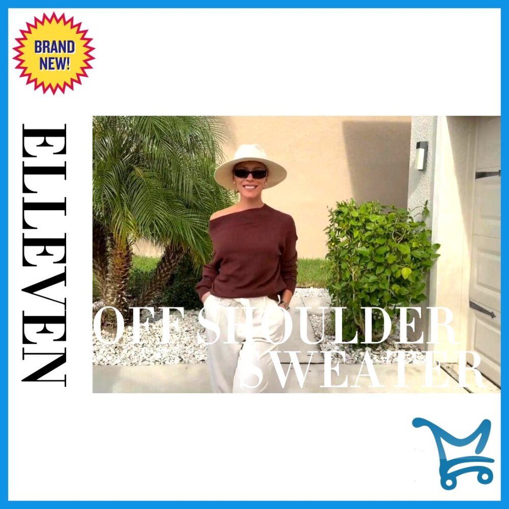 Off Shoulder Sweater Soft Cozy Pullover Long Slee… - image 7